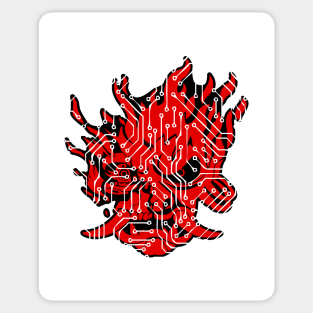 Cyberpunk Samurai Circuit Sticker